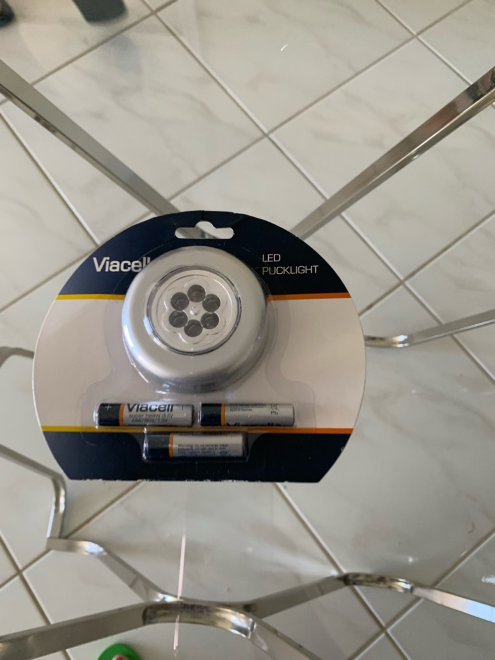Silver LED Puck Light - Battery Powered - Picture 4 of 4